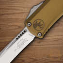 Microtech Auto Hera II Mini Folding Knife 3" Bohler M390MK Steel Blade Tan Aluminum Handle