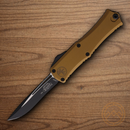 Microtech Auto Hera II Mini Folding Knife 3" Bohler M390MK Steel Blade Tan Aluminum Handle