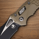 Microtech Amphibian Folding Knife 4" Bohler M390MK Steel Blade Tan G10 Handle