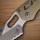 Microtech Stitch Folding Knife 3.75" Bohler M390MK Steel Blade Tan G10 Handle