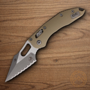 Microtech Stitch Folding Knife 3.75" Bohler M390MK Steel Blade Tan G10 Handle