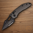 Microtech Auto Stitch Folding Knife 3.75" Premium Steel Blade Gray Aluminum Handle