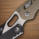 Microtech Stitch Folding Knife 3.75" Bohler M390MK Steel Blade Tan Aluminum Handle
