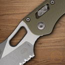 Microtech Stitch Folding Knife 3.75" Bohler M390MK Steel Blade OD Green Aluminum Handle