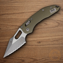 Microtech Stitch Folding Knife 3.75" Bohler M390MK Steel Blade OD Green Aluminum Handle