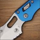 Microtech Stitch Folding Knife 3.75" Bohler M390MK Steel Blade Blue Aluminum Handle