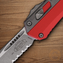Microtech Auto Glykon Folding Knife 4" Premium Steel Blade Apocalyptic/Red Handle