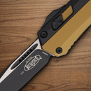 Microtech Auto Glykon Folding Knife 4" Premium Steel Blade Tan Aluminum Handle