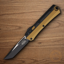 Microtech Auto Glykon Folding Knife 4" Premium Steel Blade Tan Aluminum Handle