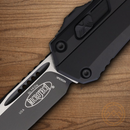 Microtech Auto Glykon Folding Knife 4" Premium Steel Blade Black Aluminum Handle