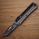 Microtech Auto Glykon Folding Knife 4" Premium Steel Blade Black/Gray Aluminum Handle