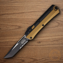 Microtech Auto Glykon Folding Knife 4" Premium Steel Blade Black/Tan Aluminum Handle