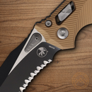 Microtech Amphibian Folding Knife 4" Bohler M390MK Steel Blade Brown Aluminum Handle