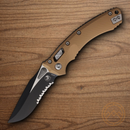 Microtech Amphibian Folding Knife 4" Bohler M390MK Steel Blade Brown Aluminum Handle