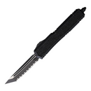 Microtech Auto Makora T/E OTF Knife 3.38" Serrated Stainless Steel Blade Black Aluminum Handle
