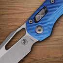 Microtech MSI Folding Knife 3.75" Bohler M390MK Steel Blade Blue Aluminum Handle