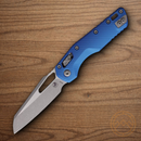 Microtech MSI Folding Knife 3.75" Bohler M390MK Steel Blade Blue Aluminum Handle
