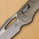 Microtech MSI Folding Knife 3.75" Apocalyptic Finish Bohler M390MK Steel Blade Tan G10 Handle