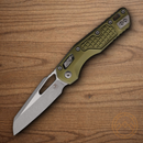 Microtech MSI Folding Knife 3.75" Bohler M390MK Steel Blade OD Green Aluminum Handle