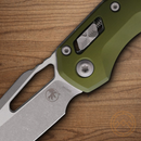 Microtech MSI Folding Knife 3.75" Bohler M390MK Steel Blade OD Green Aluminum Handle