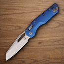 Microtech MSI Folding Knife 3.75" Bohler M390MK Steel Blade Blue Aluminum Handle