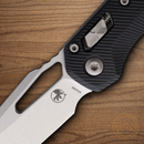 Microtech MSI Folding Knife 3.75" Stonewash Finish Bohler M390MK Steel Blade Black G10 Handle