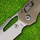 Microtech MSI Folding Knife 3.75" Stonewash Finish Bohler M390MK Steel Blade Tan G10 Handle