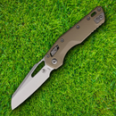 Microtech MSI Folding Knife 3.75" Stonewash Finish Bohler M390MK Steel Blade Tan G10 Handle