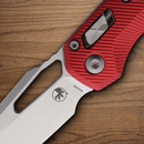 Microtech MSI Folding Knife 3.75" Bohler M390MK Steel Blade Red Aluminum Handle
