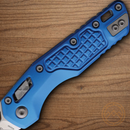 Microtech MSI Folding Knife 3.75" Bohler M390MK Steel Blade Blue Aluminum Handle