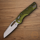 Microtech MSI Folding Knife 3.75" Bohler M390MK Steel Blade OD Green Aluminum Handle
