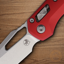 Microtech MSI Folding Knife 3.75" Bohler M390MK Steel Blade Red Aluminum Handle