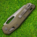 Microtech MSI Folding Knife 3.75" Partial Serrated Bohler M390MK Steel Blade OD Green G10 Handle