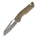Microtech MSI Folding Knife 3.75" Partial Serrated Bohler M390MK Steel Blade Tan G10 Handle