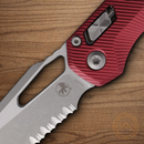 Microtech MSI Folding Knife 3.75" Partial Serrated Bohler M390MK Steel Blade Merlot Aluminum Handle