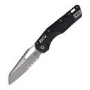 Microtech MSI Folding Knife 3.75" Partial Serrated Bohler M390MK Steel Blade Black G10 Handle