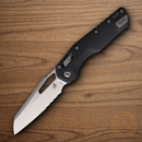 Microtech MSI Folding Knife 3.75" Partial Serrated Bohler M390MK Steel Blade Black G10 Handle