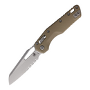 Microtech MSI Folding Knife 3.75" Partial Serrated Bohler M390MK Steel Blade Tan G10 Handle