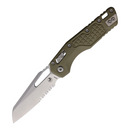 Microtech MSI Folding Knife 3.75" Partial Serrated Bohler M390MK Steel Blade OD Green G10 Handle