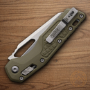 Microtech MSI Folding Knife 3.75" Partial Serrated Bohler M390MK Steel Blade OD Green G10 Handle
