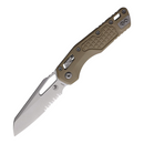 Microtech MSI Folding Knife 3.75" Partial Serrated Bohler M390MK Steel Blade Tan G10 Handle