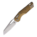 Microtech MSI Folding Knife 3.75" Partial Serrated Bohler M390MK Steel Blade Tan Aluminum Handle