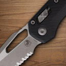 Microtech MSI Folding Knife 3.75" Serrated Bohler M390MK Steel Blade Black G10 Handle
