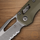 Microtech MSI Folding Knife 3.75" Serrated Bohler M390MK Steel Blade OD Green G10 Handle