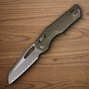 Microtech MSI Folding Knife 3.75" Serrated Bohler M390MK Steel Blade OD Green G10 Handle