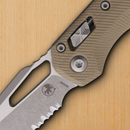 Microtech MSI Folding Knife 3.75" Serrated Bohler M390MK Steel Blade Tan G10 Handle
