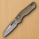 Microtech MSI Folding Knife 3.75" Serrated Bohler M390MK Steel Blade Tan G10 Handle
