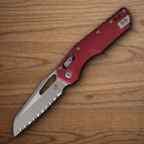 Microtech MSI Folding Knife 3.75" Serrated Bohler M390MK Steel Blade Merlot Aluminum Handle