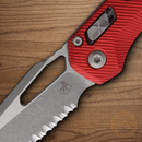 Microtech MSI Folding Knife 3.75" Serrated Bohler M390MK Steel Blade Red Aluminum Handle