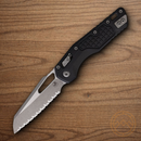 Microtech MSI Folding Knife 3.75" Serrated Bohler M390MK Steel Blade Black G10 Handle